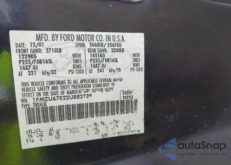 2002 Ford Explorer Sport Trac from USA, damaged, VIN 1FMZU67E22UB82789